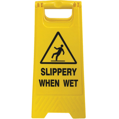 WORKWEAR, SAFETY & CORPORATE CLOTHING SPECIALISTS Floor Stand Yellow - "SLIPPERY WHEN WET"