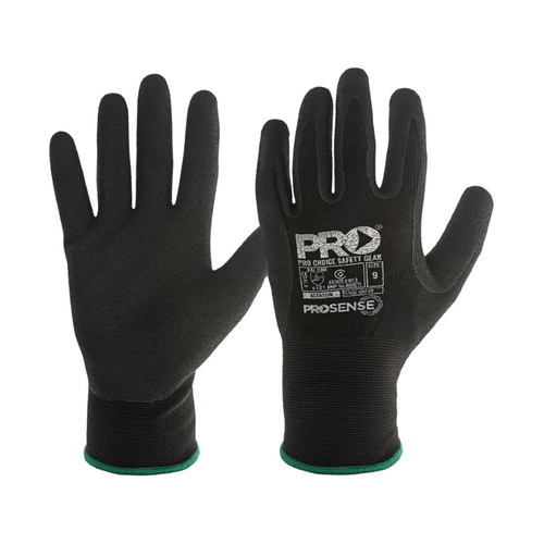 WORKWEAR, SAFETY & CORPORATE CLOTHING SPECIALISTS - ASSASSIN Nitrile Grip Glove Black (MOQ 12)