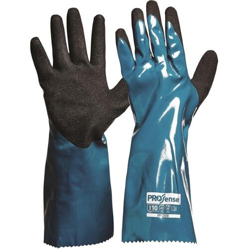 WORKWEAR, SAFETY & CORPORATE CLOTHING SPECIALISTS - Prochem 35cm Green/Black Nitrile PU