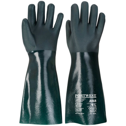 WORKWEAR, SAFETY & CORPORATE CLOTHING SPECIALISTS - Double Dipped PVC Gauntlet 45cm