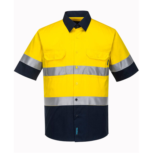 WORKWEAR, SAFETY & CORPORATE CLOTHING SPECIALISTS - Hi-Vis Two Tone Lightweight Short Sleeve Shirt with Tape (Old WWL8002A)