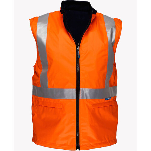 WORKWEAR, SAFETY & CORPORATE CLOTHING SPECIALISTS - Cross Back Day/Night Polar Fleece Reversible Vest (Old HV214X)