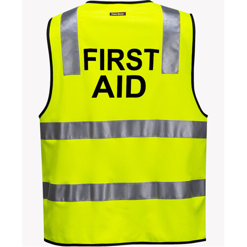 WORKWEAR, SAFETY & CORPORATE CLOTHING SPECIALISTS Day/Night Safety Vest with Tape - FIRST AID (Old HV102Z-FA)
