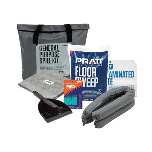 WORKWEAR, SAFETY & CORPORATE CLOTHING SPECIALISTS PRATT ECONOMY 50LTR GENERAL  PURPOSE SPILL KIT- GREY BAG