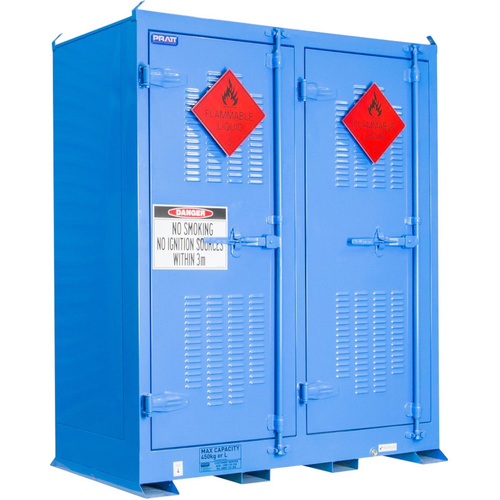 WORKWEAR, SAFETY & CORPORATE CLOTHING SPECIALISTS - DANGEROUS GOODS OUTDOOR STORAGE CABINET:450L - 2 DOORS - 6 SHELVES