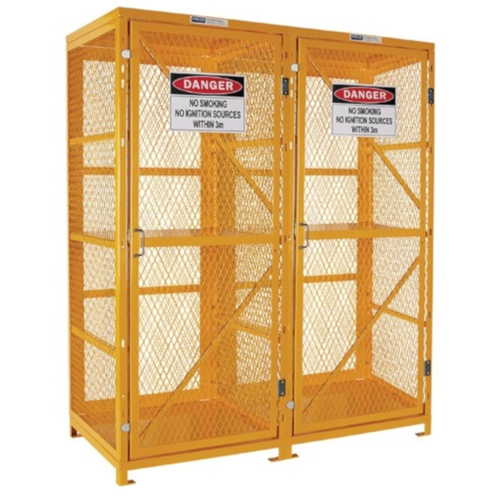 WORKWEAR, SAFETY & CORPORATE CLOTHING SPECIALISTS - PRATT FORKLIFT CAGE 2 STORAGE LEVELS UP TO 16 FORKLIFT CYLINDERS FLAT PACKED