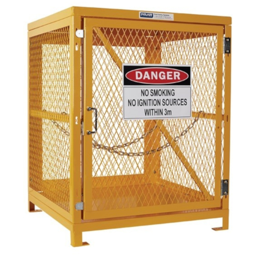 WORKWEAR, SAFETY & CORPORATE CLOTHING SPECIALISTS PRATT FORKLIFT CAGE 1 STORAGE LEVEL UP TO 4 FORKLIFT CYLINDERS FLAT PACKED