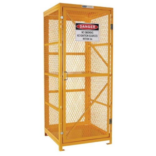 WORKWEAR, SAFETY & CORPORATE CLOTHING SPECIALISTS PRATT FORKLIFT CAGE 2 STORAGE LEVELS UP TO 8 FORKLIFT CYLINDERS FLAT PACKED