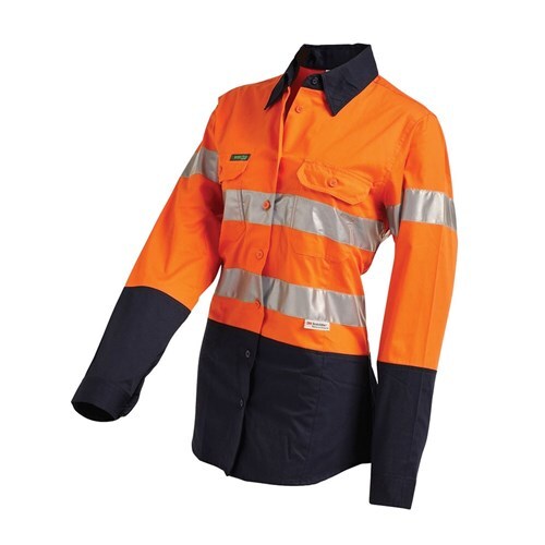 WORKWEAR, SAFETY & CORPORATE CLOTHING SPECIALISTS - Hi-Vis Womens 2 Tone Lightweight Taped Shirt