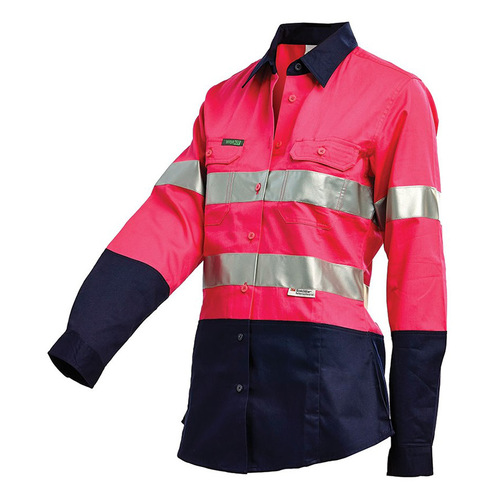 WORKWEAR, SAFETY & CORPORATE CLOTHING SPECIALISTS - Hi-Vis Womens 2 Tone Lightweight Taped Shirt