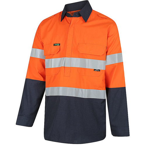 WORKWEAR, SAFETY & CORPORATE CLOTHING SPECIALISTS FLAREX PPE1 FR Inherent Closed Front NENS09 155gsm Lightweight Taped Shirt