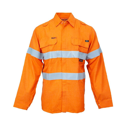 WORKWEAR, SAFETY & CORPORATE CLOTHING SPECIALISTS FLAREX RIPSTOP PPE1 FR Inherent 155gsm Lightweight Taped Shirt