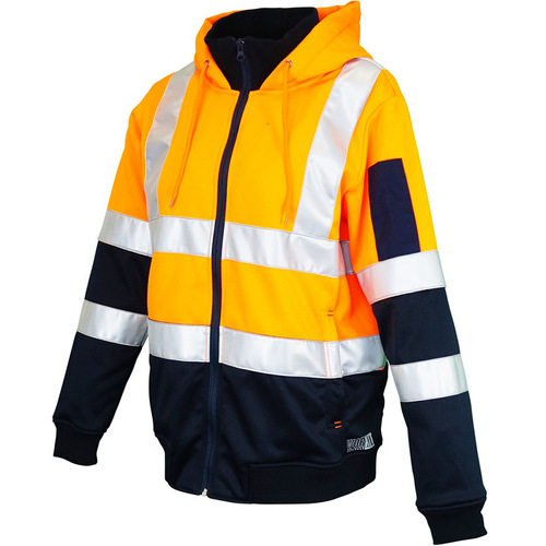 WORKWEAR, SAFETY & CORPORATE CLOTHING SPECIALISTS HI-VIS WOMENS FULL ZIP TECH FLEECE TAPED HOODIE