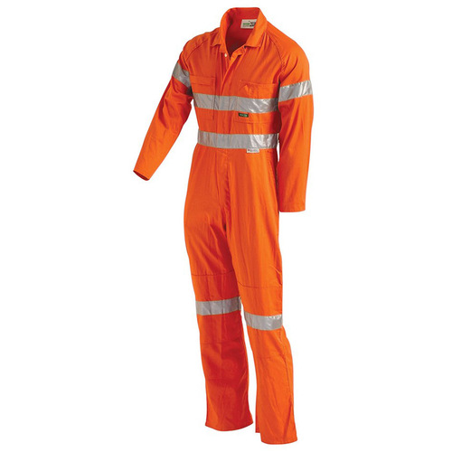 WORKWEAR, SAFETY & CORPORATE CLOTHING SPECIALISTS - Hi-Vis Lightweight Single Tone Taped Coverall with Nylon Press Studs