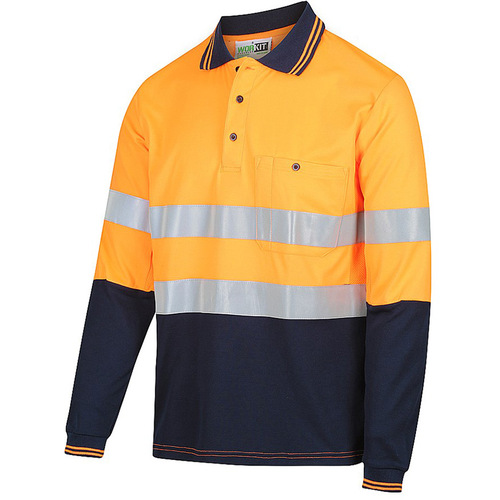 WORKWEAR, SAFETY & CORPORATE CLOTHING SPECIALISTS - Hi Vis 2-Tone Lightweight Long Sleeve Poly Cotton Back with Reflective Tape