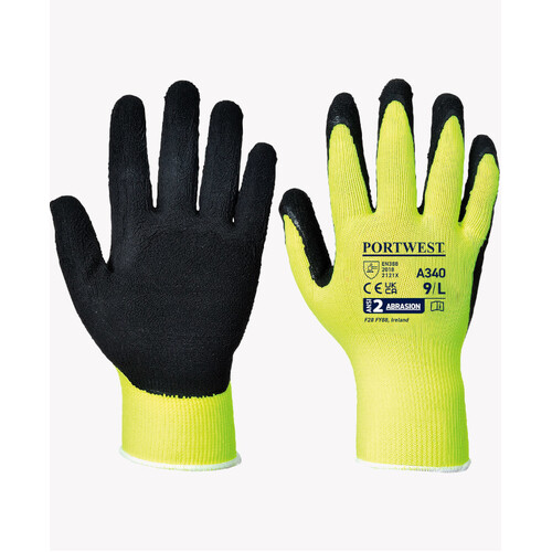 WORKWEAR, SAFETY & CORPORATE CLOTHING SPECIALISTS Hi-Vis Grip Glove - Latex