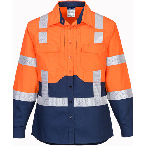 WORKWEAR, SAFETY & CORPORATE CLOTHING SPECIALISTS Ladies Hi-Vis Stretch Long Sleeve Shirt