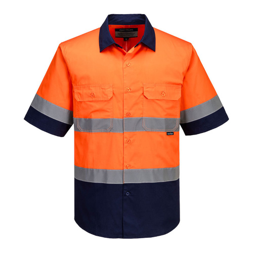 WORKWEAR, SAFETY & CORPORATE CLOTHING SPECIALISTS Industrial Hi-Vis Lightweight Contrast Shirt S/S