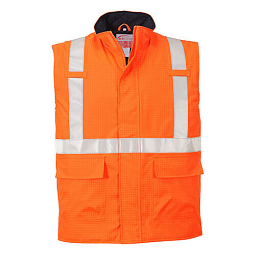 WORKWEAR, SAFETY & CORPORATE CLOTHING SPECIALISTS - Bizflame Rain Hi-Vis Antistatic FR Bodywarmer