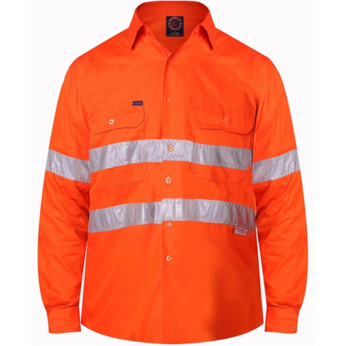 WORKWEAR, SAFETY & CORPORATE CLOTHING SPECIALISTS Open Front Shirt with 3M 8910 Reflective Tape