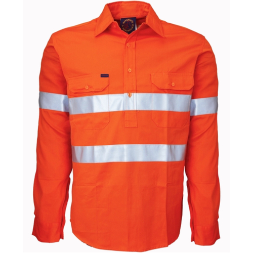 WORKWEAR, SAFETY & CORPORATE CLOTHING SPECIALISTS - Closed Front Shirt with 3M 8910 Reflective Tape
