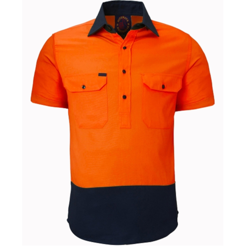 WORKWEAR, SAFETY & CORPORATE CLOTHING SPECIALISTS - Closed Front 2 Tone S/S Shirt