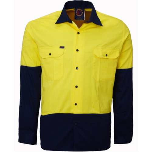 WORKWEAR, SAFETY & CORPORATE CLOTHING SPECIALISTS 2 Tone Vented Light Weight Open Front S/S Shirt with 3M 8910 Reflective Tape