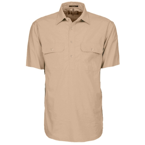 WORKWEAR, SAFETY & CORPORATE CLOTHING SPECIALISTS Closed Front Men's Pilbara Shirt - Short Sleeve