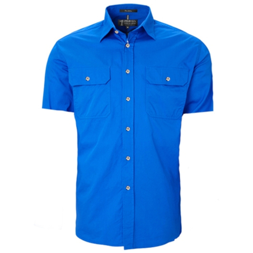WORKWEAR, SAFETY & CORPORATE CLOTHING SPECIALISTS - Open Front Men's Pilbara Shirt - Short Sleeve