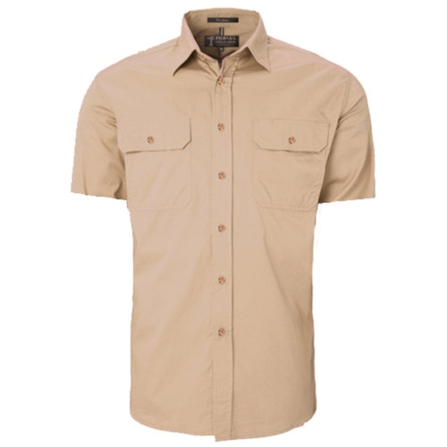WORKWEAR, SAFETY & CORPORATE CLOTHING SPECIALISTS Open Front Men's Pilbara Shirt - Short Sleeve