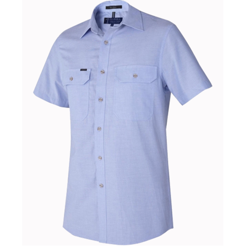 WORKWEAR, SAFETY & CORPORATE CLOTHING SPECIALISTS - Pilbara Men's Chambray S/S Shirt