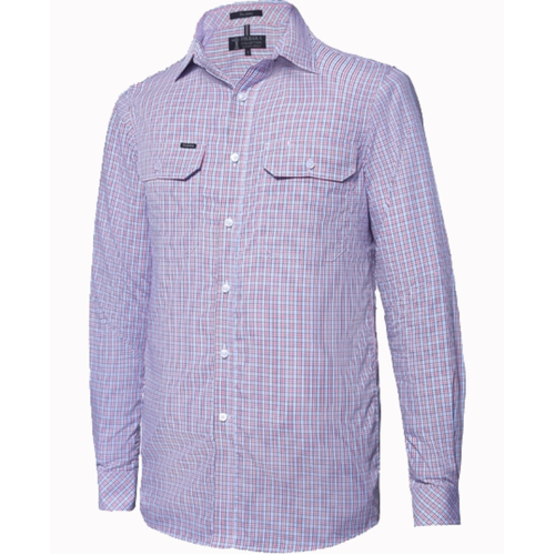 WORKWEAR, SAFETY & CORPORATE CLOTHING SPECIALISTS Pilbara Mens Y/D Check, Dual Pocket, L/S Shirt