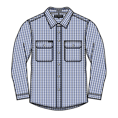 WORKWEAR, SAFETY & CORPORATE CLOTHING SPECIALISTS - Pilbara Mens Y/D Check, Dual Pocket, L/S Shirt