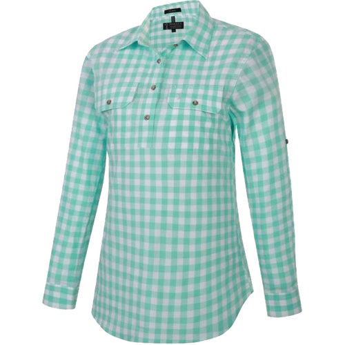 WORKWEAR, SAFETY & CORPORATE CLOTHING SPECIALISTS - Pilbara Women's Y/D Check C/F L/S Shirt