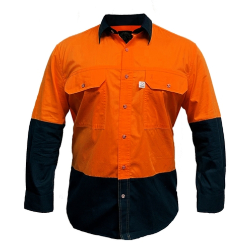 WORKWEAR, SAFETY & CORPORATE CLOTHING SPECIALISTS Men's Australian Cotton Hi Viz Shirt