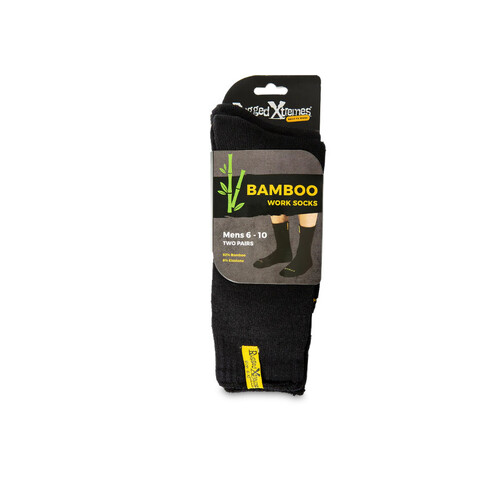 WORKWEAR, SAFETY & CORPORATE CLOTHING SPECIALISTS - TWIN PACK (2 x Pairs) SOCKS • 92% BAMBOO • SIZE: 6-10 • BLACK