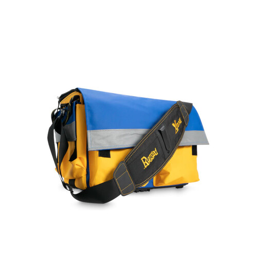 WORKWEAR, SAFETY & CORPORATE CLOTHING SPECIALISTS - B506 WORKMATE TOOL BAG • 400 x 160 x 300mm • YEL/BLU • PCC • 17L Internal + Pockets • 2.2kg