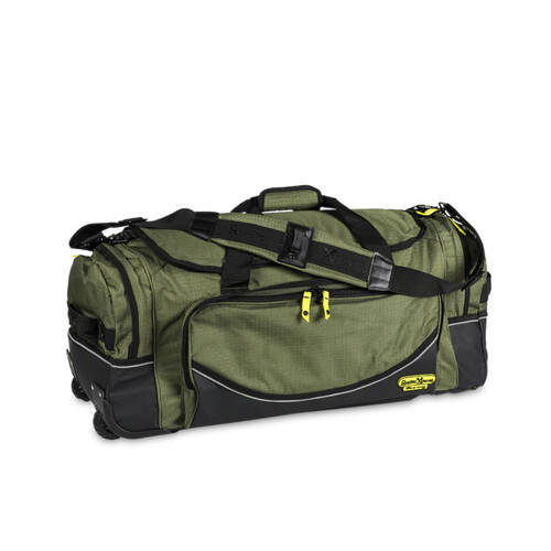 WORKWEAR, SAFETY & CORPORATE CLOTHING SPECIALISTS - CANVAS FIFO TRANSIT BAGS - LGE WHEELED - 800 x 330 x 300mm - 80Ltr - GRN/BLK - PCC - 80L - 4.1kg