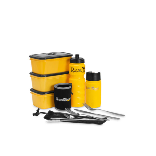 WORKWEAR, SAFETY & CORPORATE CLOTHING SPECIALISTS - REUSABLE CRIB ACCESSORY KIT • 3 x 1100ml Crib Containers • 1 x 650ml Sports Water bottle • 1 x 350ml Stainless Steel Thermal Mug  • 1 x 6pce Cutlery s