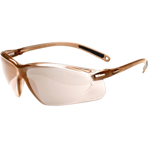 WORKWEAR, SAFETY & CORPORATE CLOTHING SPECIALISTS A700 Light Brown Mirror Anti Fog Safety Glasses