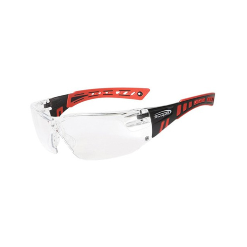 WORKWEAR, SAFETY & CORPORATE CLOTHING SPECIALISTS - Speed Red/Black Frame Titanium AF/AS Clear Lens (MOQ 10)