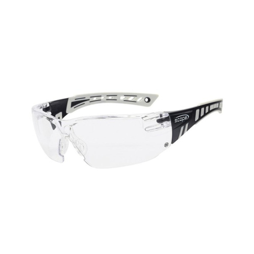 WORKWEAR, SAFETY & CORPORATE CLOTHING SPECIALISTS Speed White/Navy Blue Frame Titanium AF/AS Clear Lens (MOQ 10)