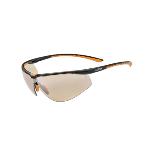 WORKWEAR, SAFETY & CORPORATE CLOTHING SPECIALISTS Air Flex Black/Orange Frame Light Brown Mirror AS Lens (MOQ 10)