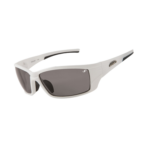 WORKWEAR, SAFETY & CORPORATE CLOTHING SPECIALISTS - Spy Jet Black Frame AF/AS Safety Glasses - Smoke - White Frame