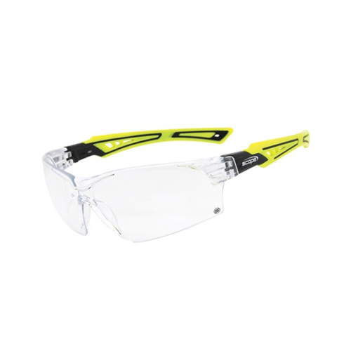 WORKWEAR, SAFETY & CORPORATE CLOTHING SPECIALISTS - Bionix Hi Vis Green//Black Temple Titanium AF/AS Clear Lens (MOQ 10)