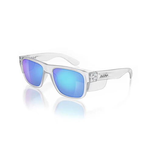 WORKWEAR, SAFETY & CORPORATE CLOTHING SPECIALISTS - Fusions Clear Frame/Mirror Blue Polarised