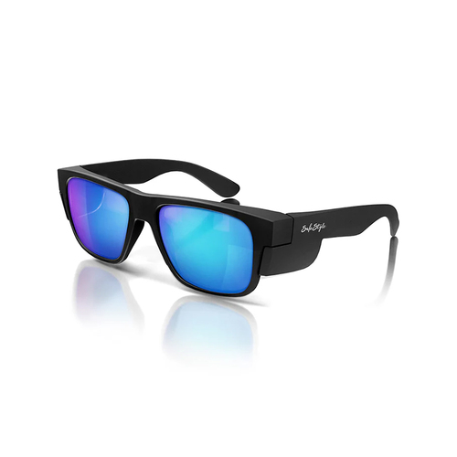 WORKWEAR, SAFETY & CORPORATE CLOTHING SPECIALISTS - Fusions Matte Black Frame/Mirror Blue Polarised