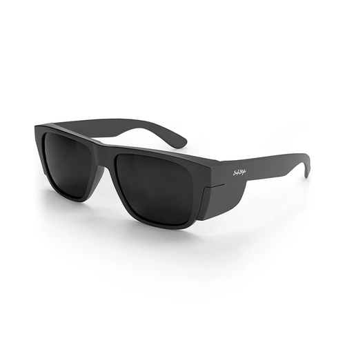 WORKWEAR, SAFETY & CORPORATE CLOTHING SPECIALISTS - Fusions XL Matte Black Frame Polarised Lens