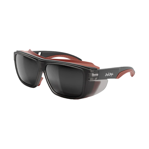 WORKWEAR, SAFETY & CORPORATE CLOTHING SPECIALISTS Converts Matte Graphite/Red Frame Grey Polarised Lens