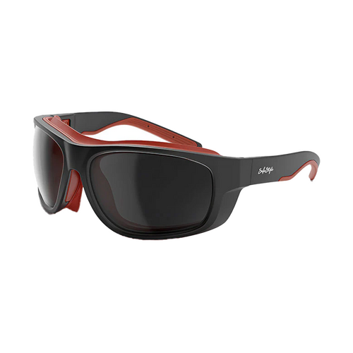 WORKWEAR, SAFETY & CORPORATE CLOTHING SPECIALISTS Switches Matte Black/Red Frame Grey Polarised Lens